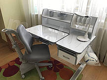 Дитяча парта трансформер і крісло ортопедічне для будинку helux Serwood Energy + Match Сірий, фото 3