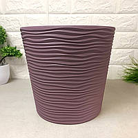 Вместительный напольный фиолетовый горшок для улицы с водосточной вставкой d30*28.5см 13л, Фьюжн Алеана