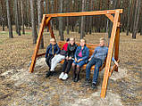 Дерев'яна садова/дачна подвійна гойдалка "Калімантан" (з фарбування з міцного бруса 100 на 100 мм), фото 8