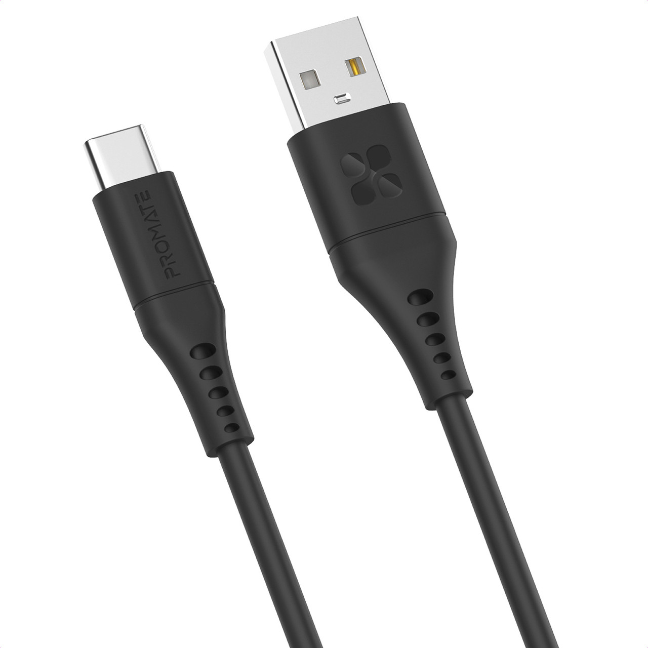 Кабель Promate PowerLink-AC120 USB-A to USB-C 3А 1.2 м Black (powerlink-ac120.black), фото 1