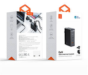 Мережевий зарядний пристрій (СЗП) McDodo (CH 8101 Pro) Gan 100 W 2x Type-C + USB