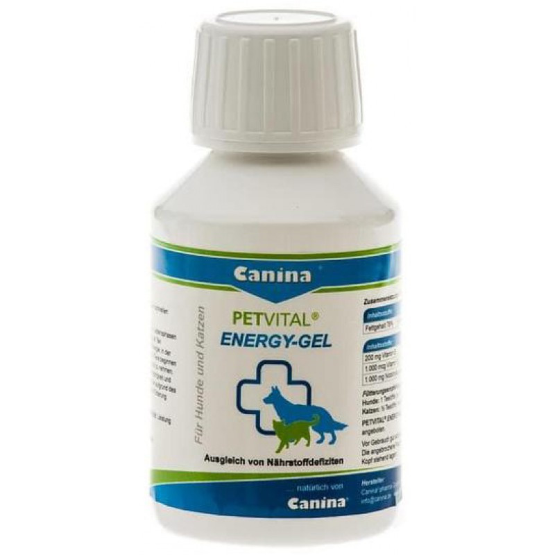 Вітаміни для котів та собак Canina PETVITAL Energy-Gel для швидкого відновлення, 100 мл