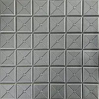 Самоклеющаяся декоративная потолочная/стеновая 3D панель Квадрат серебро 700x700x8 мм