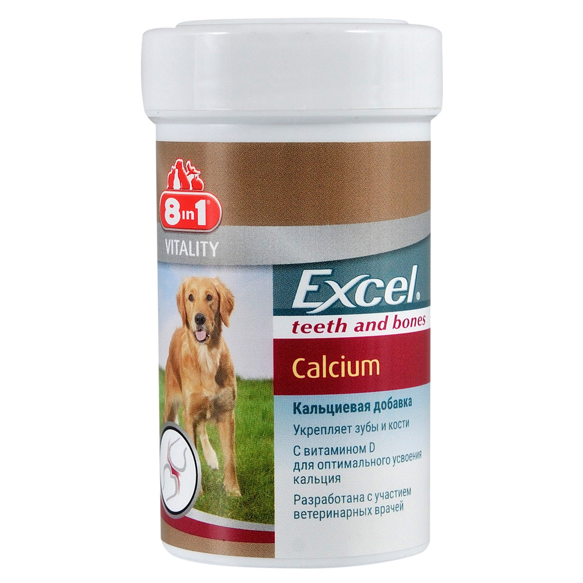 Вітаміни для собак 8in1 Excel Calcium з кальцієм і фосфором, 155 таб