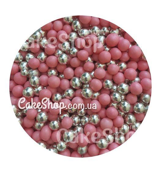 Посипка цукрова SP Кульки срібло/рожевий 10 мм, 50г