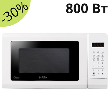 Мікрохвильова піч Mirta Elegance MW-2506 800 Вт настільна піч свч  20 л цифрова для дому мікрохвильо