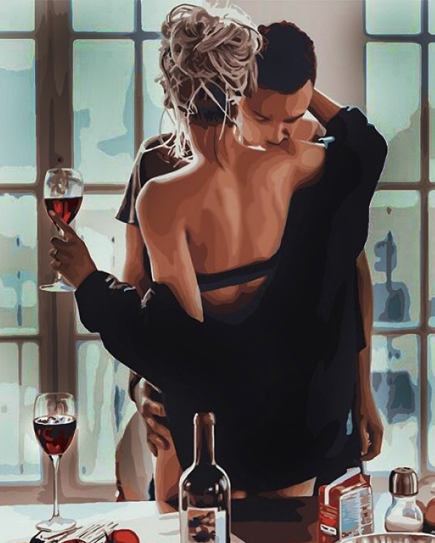 Картина стразами My Art Поцілунок закоханих (MRT-TN1039) 40 х 50 см (На підрамнику)