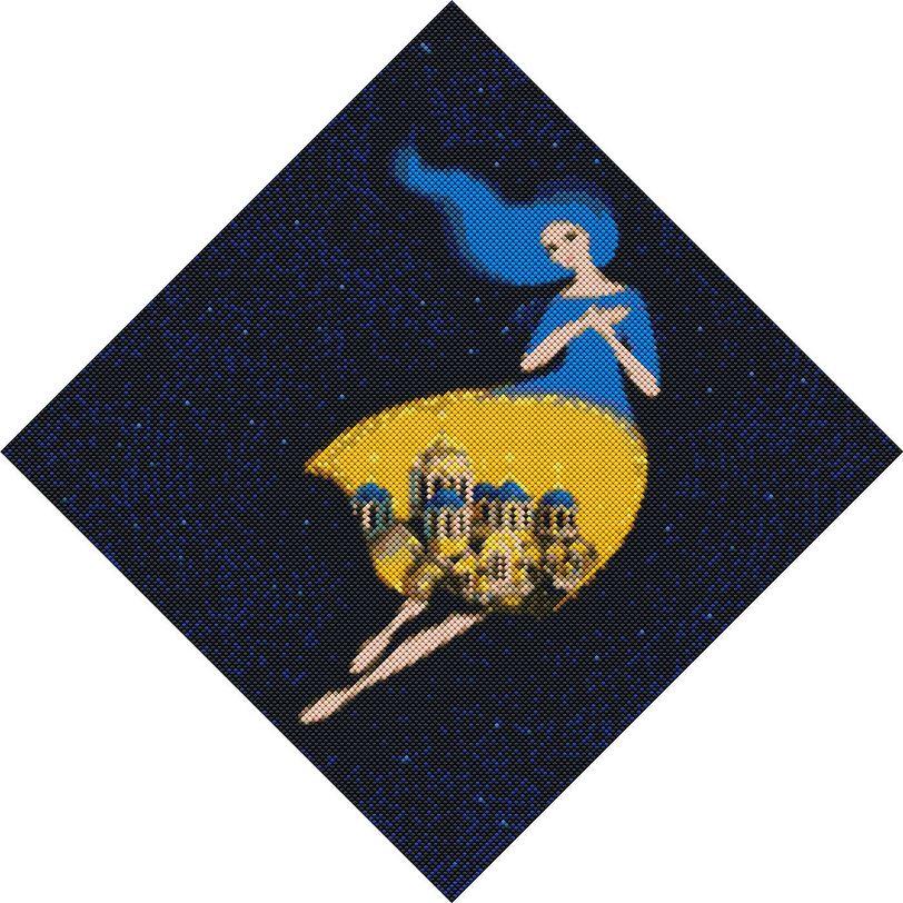 Мозаїка алмазна Ідейка Берегиня Володимирська @mosyakart (AMO7238) 40 х 40 см (На підрамнику), фото 1