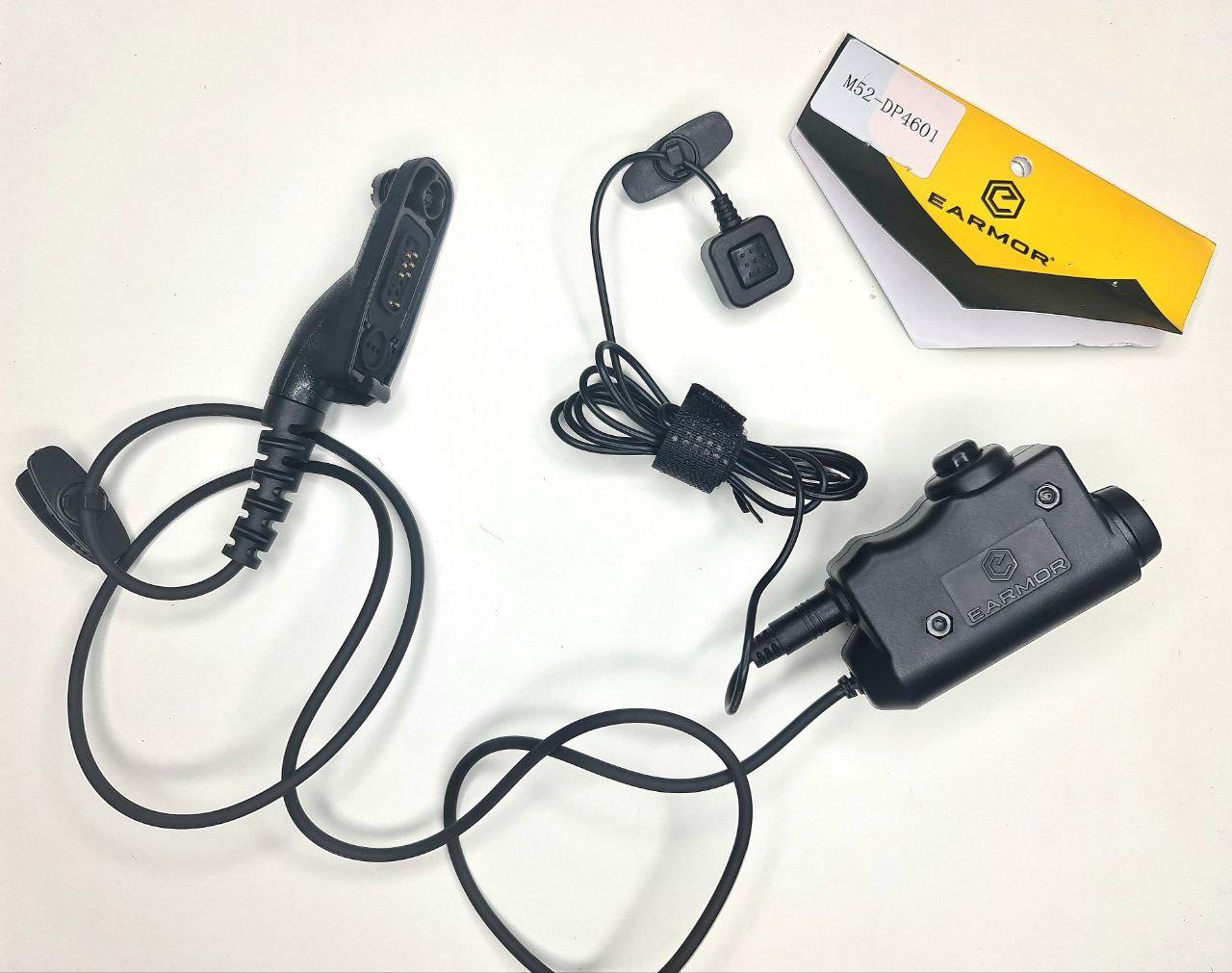Адаптер-тангент PTT М52-DP-4400/4600/4800 військової гарнітури EARMOR з додатковою кнопкою PTT