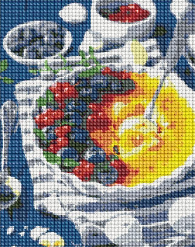 Алмазна мозаїка Ідейка Чорничне крем-брюле ©alonka_good (AMO7142) 40 х 50 см (На підрамнику), фото 1