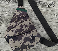 Сумка-кобура цвета камуфляж серый пиксель, мужская наплечная сумка из ткани oksfofd1000d