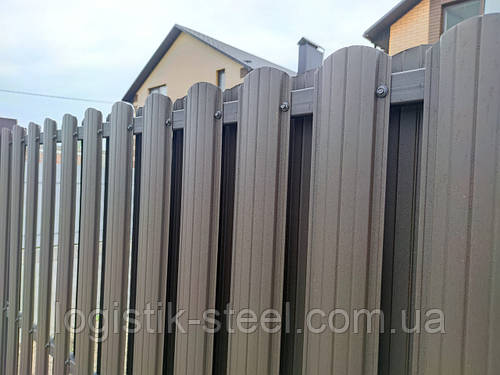 ШтахетникметалевийТемно-коричневийУкраїнадвостороннійрал8019мат0,45ммЄвроштахетникштахети