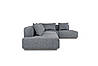 Сірий кутовий диван подіум MeBelle CHENNAI 3,1 х 2,3 м сучасний дизайнерський у вітальню, велюр, рогожка, фото 2