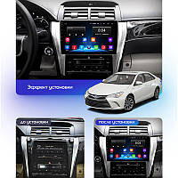 Al Штатная автомагнитола для Toyota Camry 7 (XV50) Рестайлинг 2014-2017 экран 10" 2/32Gb Wi-Fi GPS Base