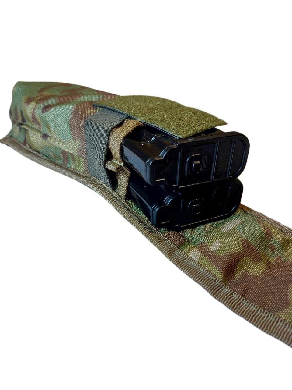 Одинарний підсумок під два магазини РПК 7,62 і 5.45 з клапаном Чорноба-Ї Cordura 1000D мультикам