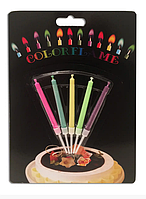 Набір свічок для торта з кольоровими вогниками (5 штук)