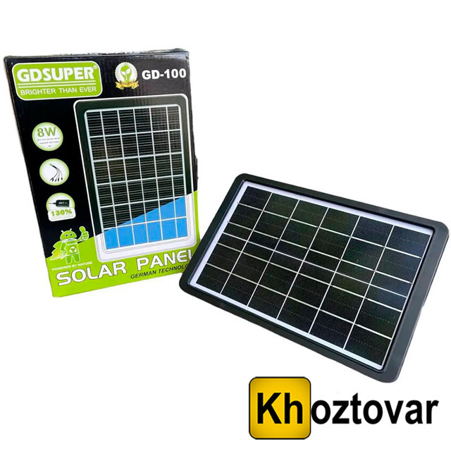 Сонячна панель GDSuper Gd-100 8Вт | Сонячна зарядка з USB Solar Panel