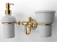 Золотой дозатор жидкого мыла со стаканчиком Pacini&Saccardi Rome 30056D подвесные керамика