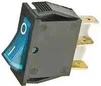 Клавишный выключатель узкий IRS-101-1A SPST синий с подсветкой, цена 10 ...