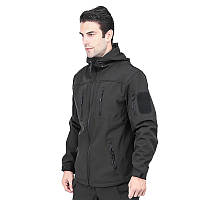 Тактическая куртка Lesko A013 Black M водонепроницаемая уличная куртка с капюшоном и теплой подкладкой GD_77