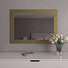 Дзеркало в золотій рамі на стіну 76х106 Black Mirror для ванної кімнати вологостійке