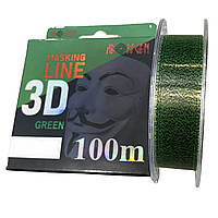 Леска BratFishing (Aborigen) 3D Невидимая 100 м. зеленая