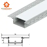 Профіль алюмінієвий під шпаклівку LL-50та матовий розсіювач (Комплект 2м.)