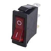 Клавишный выключатель узкий IRS-101-1A SPST красный с подсветкой