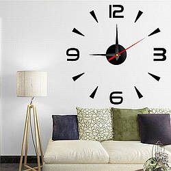 Настінний годинник з дзеркальним 3D ефектом "Delta mini" - незвичайний настінний 3Д годинник стікери, 39х39см