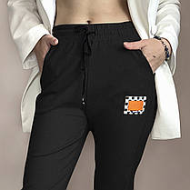 Штани жіночі теплі з щільного трикотажу Штани під манжет XL - 5XL Ao longcom Чорний, фото 2