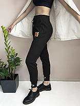 Штани жіночі теплі з щільного трикотажу Штани під манжет XL - 5XL Ao longcom Чорний, фото 3