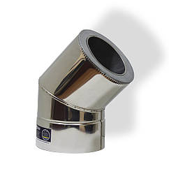 Коліно 45° для димаря ø 100/160 н/н 0,6 мм ЗІГ 304 сталь