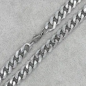 Цепь мужская серебристая панцирная лазерная 316 L Stainless Steel из медицинской стали длина 60 см ширина 5 мм
