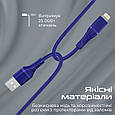 Кабель Promate PowerLine-Ai120 USB to Lightning MFi 2.4A 1.2 м Blue (powerline-ai120.blue), фото 5
