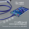 Кабель Promate PowerLine-Ai120 USB to Lightning MFi 2.4A 1.2 м Blue (powerline-ai120.blue), фото 4