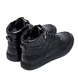 Чоловічі чорні зимові кросівки ZG Black Exclusive New, зимові чоловічі кросівки зі шкіри, кросівки на хутрі, фото 4