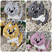 Кіт Посмішка, льон, бавовна , котик 12,5*10,5 см , символ року 2023