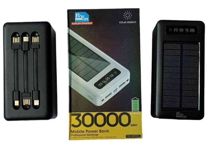 Портативная зарядка на солнечных батареях Power bank Solar PLO-SP30G ...