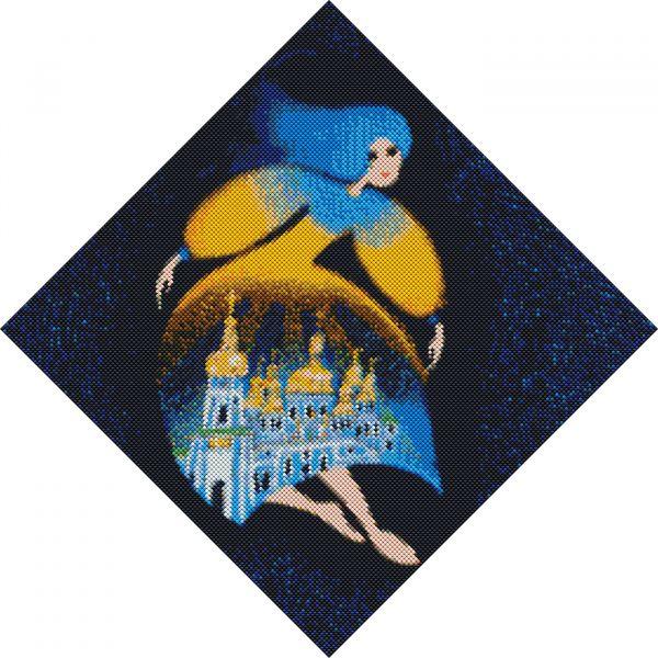 Алмазна мозаїка на підрамнику Патріотична Берегиня Михайлівська ©mosyakart 40х40 (AMO7239)