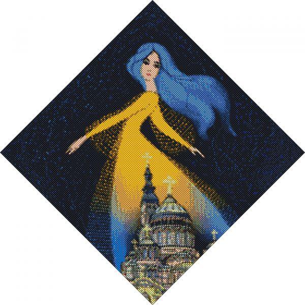 Алмазна мозаїка на підрамнику Патріотична Берегиня Харкова ©mosyakart 40х40 (AMO7241)