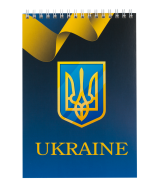 Блокнот на пружине сверху UKRAINE, А-5, 48л., клетка, картонная обложка, синий BM.24545104-02