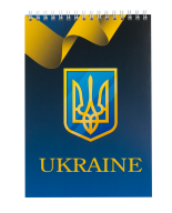 Блокнот на пружині зверху UKRAINE, А-5, 48 л., карта, картонна обкладинка, синій BM.24545104-02