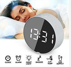 Дзеркальний Led-годинник Dt-6505 з будильником і термометром