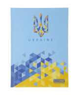 Блокнот UKRAINE, А5, 96арк, клітинка, тверда картонна обкладинка, блакитний BM.24511101-14