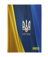 Блокнот UKRAINE, А5, 96арк, клітинка, тверда картонна обкладинка, синій BM.24511101-45