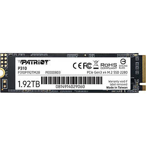 SSD диск 1.92TB Patriot P310 M.2 2280 PCIe NVMe 4.0 x4 TLC (P310P192TM28) Гарантія 60 місяців