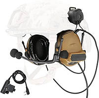 Активні навушники з кріпленнями на шолом ARC та рацією PTT