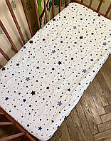 Простынь на резинке в детскую кроватку манеж, 120х60 см