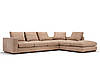 Великий кутовий диван для вітальні MeBelle FARRIA-XL 3,3 х 2,4 м модульний, бежевий велюр, рогожка, фото 2