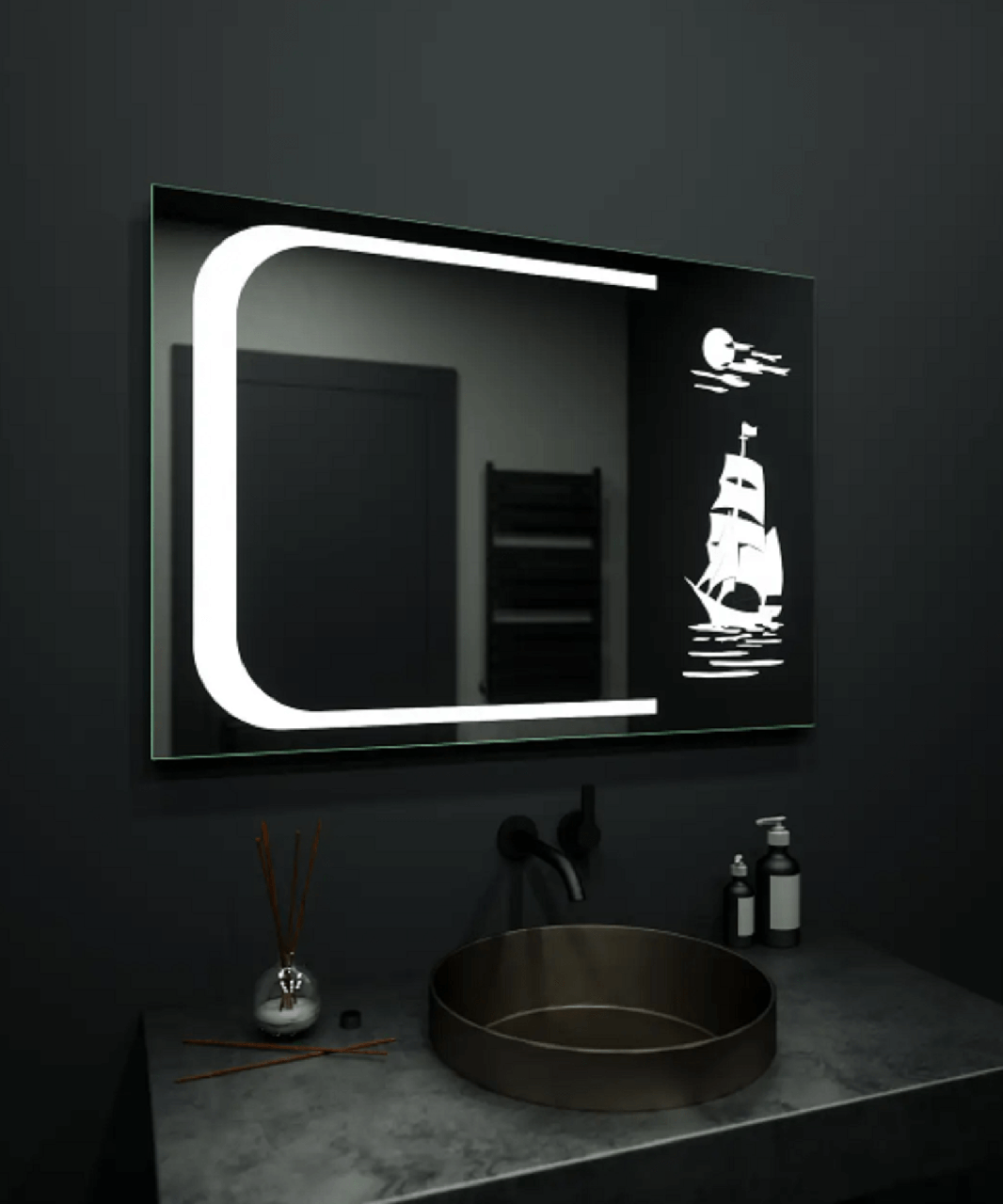 Дзеркало LED (98*70*2,5 см) vz-al-d33 з сенсором
